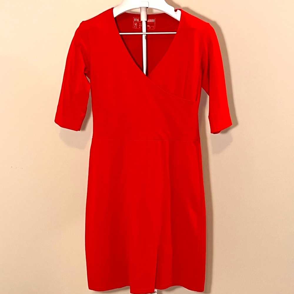 FIG one-piece cotton red dress